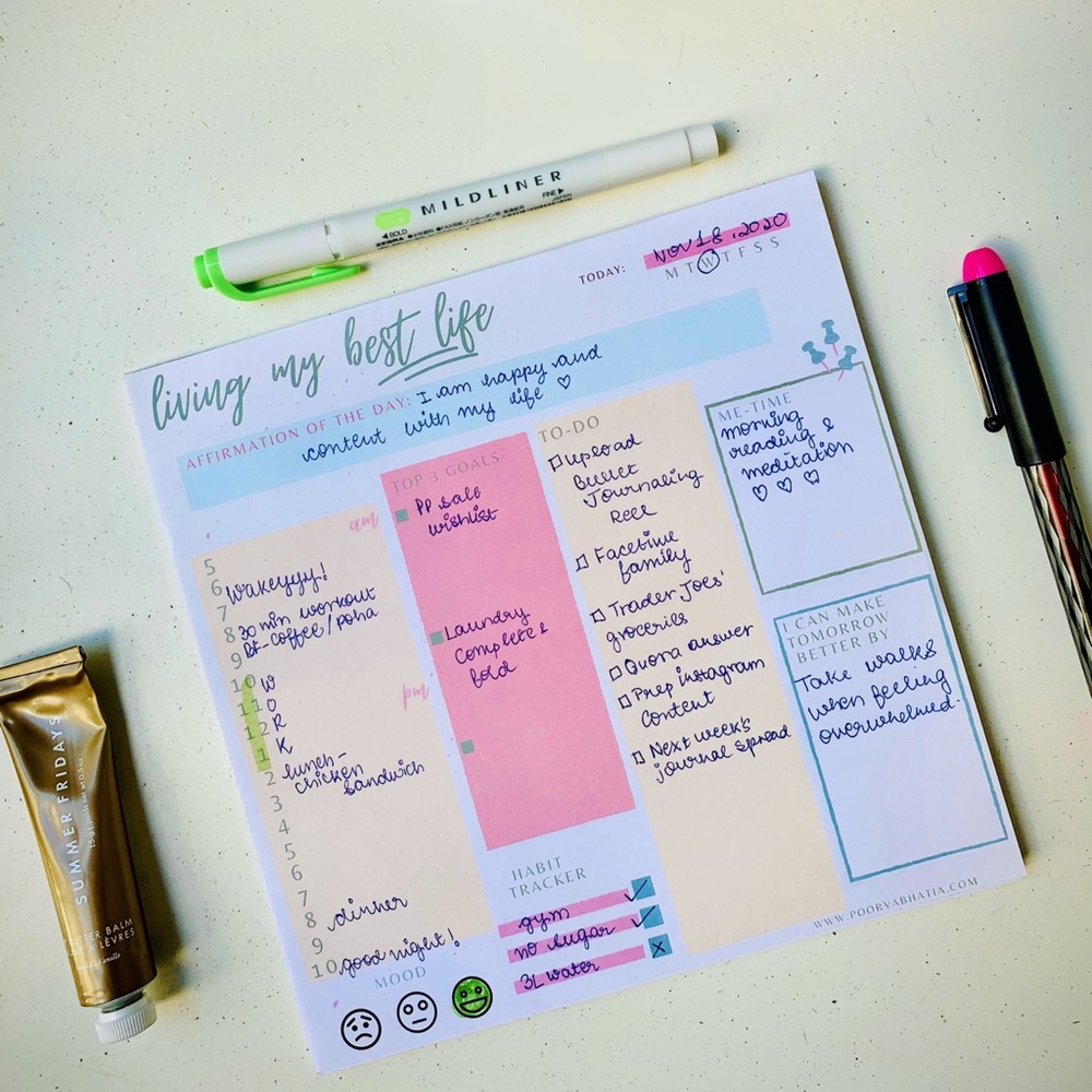 Daily planner notepad